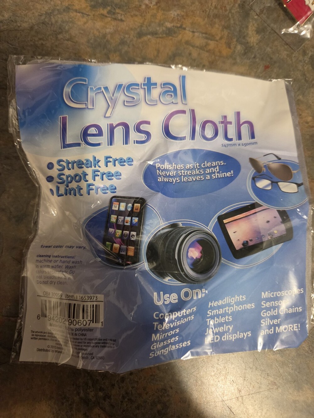 Lens Cloth - Blue Microfiber Cleaning Cloth for Electronics